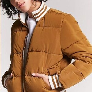 Forever 21 Women’s Varsity Stripe Puffer Jacket Size M / Medium